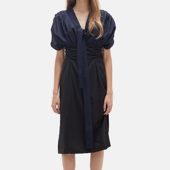 Jaquemus La robe Madame midi dress black Navy Wool 40 - Picture 3 of 9